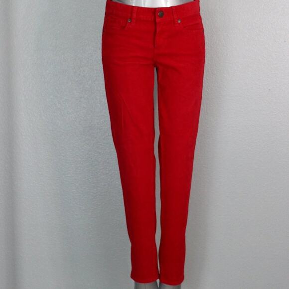 J. Crew Red Corduroy Toothpick Pants - Picture 1 of 8